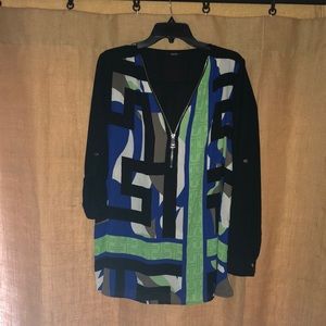 Alfani Modern Print Blouse XL